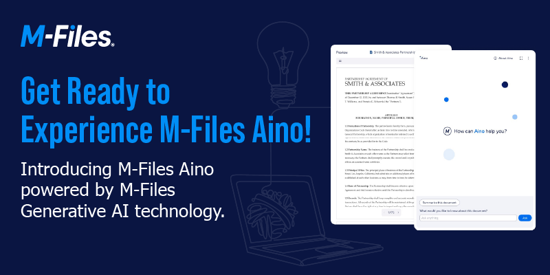 Available Now: M-Files Aino powered by M-Files Generative AI