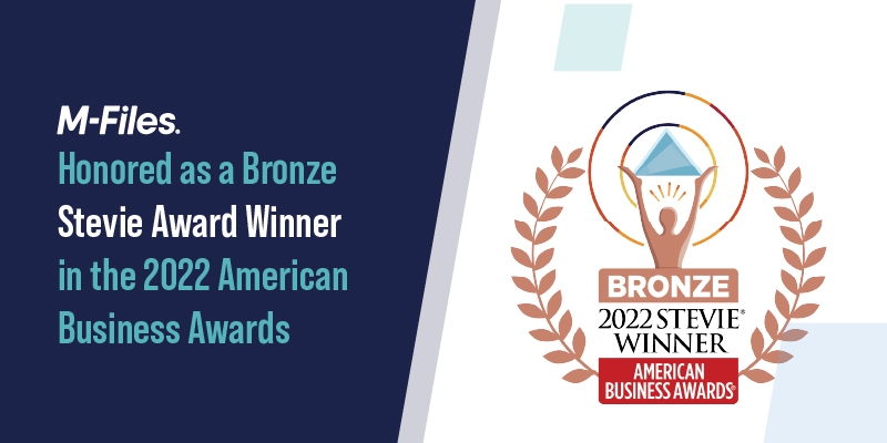 M-Files Honored as a Bronze Stevie Award Winner in the 2022 American Business Awards
