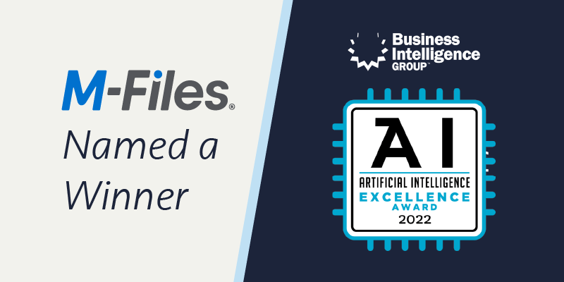 M-Files Named Winner in the 2022 BIG Artificial Intelligence Excellence Awards