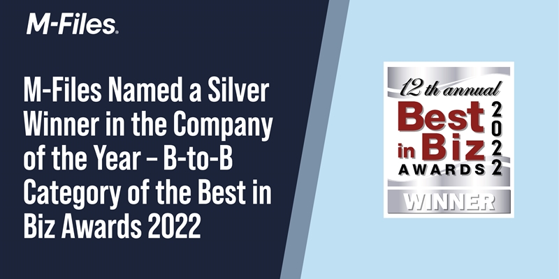 M-Files Wins Silver in 12th Annual Best in Biz Awards