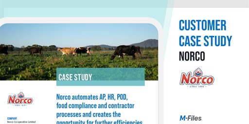 Customer Case Study: Norco automates AP, HR, POD, food compliance and contractor processes and creates the opportunity for further efficiencies