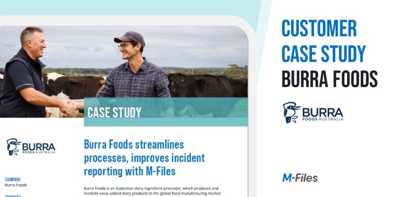 Customer Case Study: Burra Foods – 50% time savings for document management