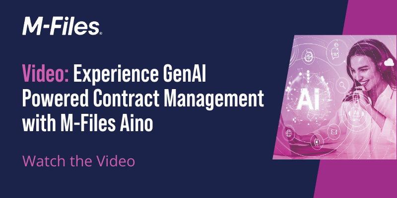 Experience GenAI Powered Contract Management with M-Files Aino